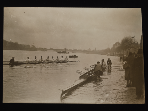 Boats on the river at Putney, London, in 1933